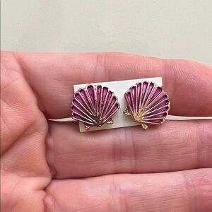 Pink and Gold Shell Earrings